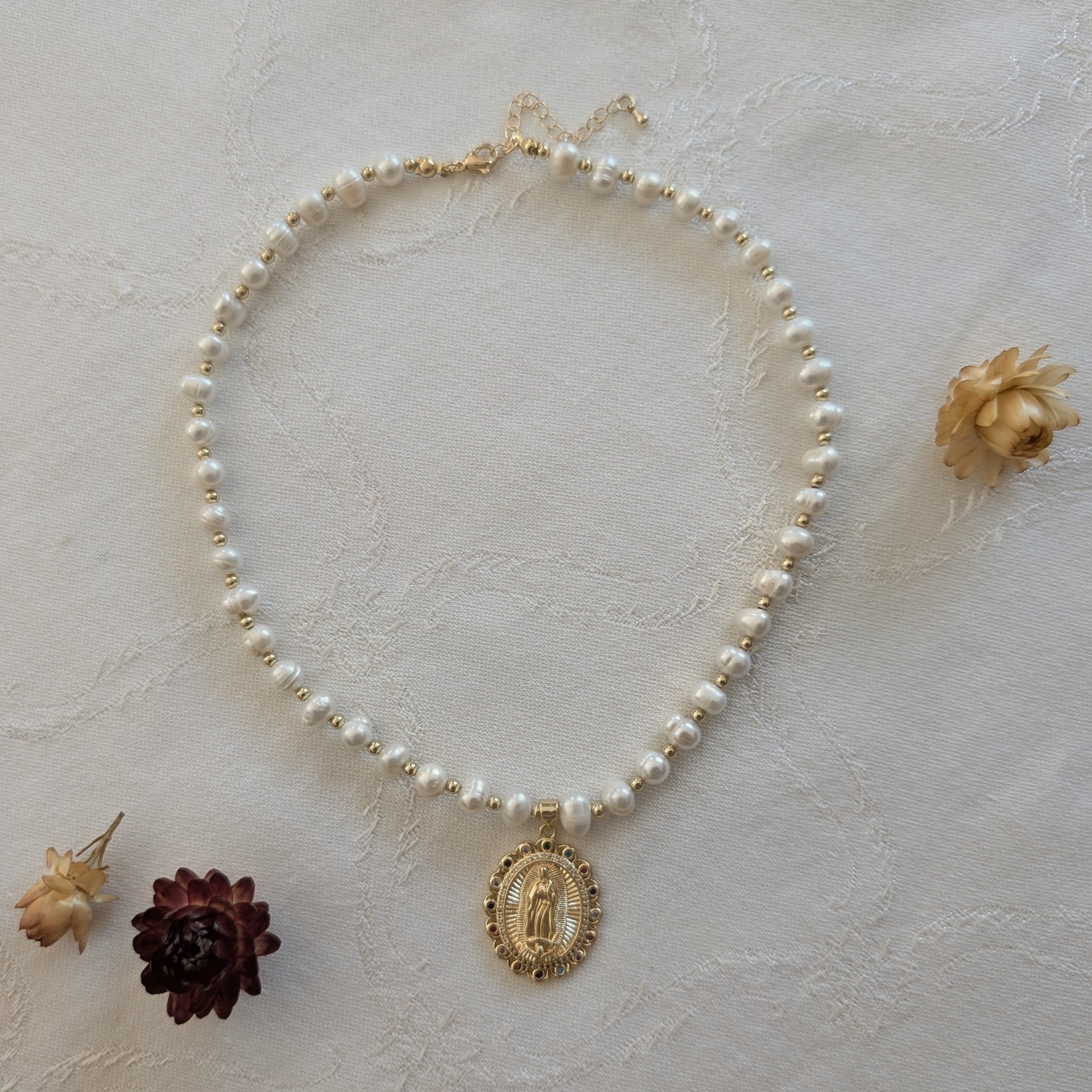 Our Lady of Guadalupe - Pearl Necklace
