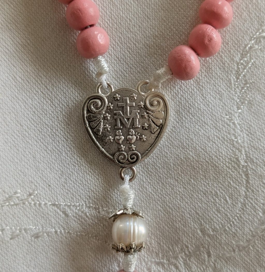 Pink Wooden Rosary