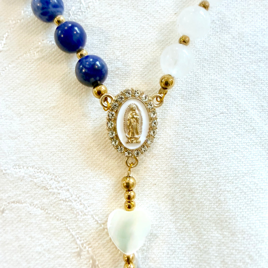 Marian Gemstone & Pearl Rosary