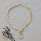 Our Lady of Grace - Pearl & Chain Necklace