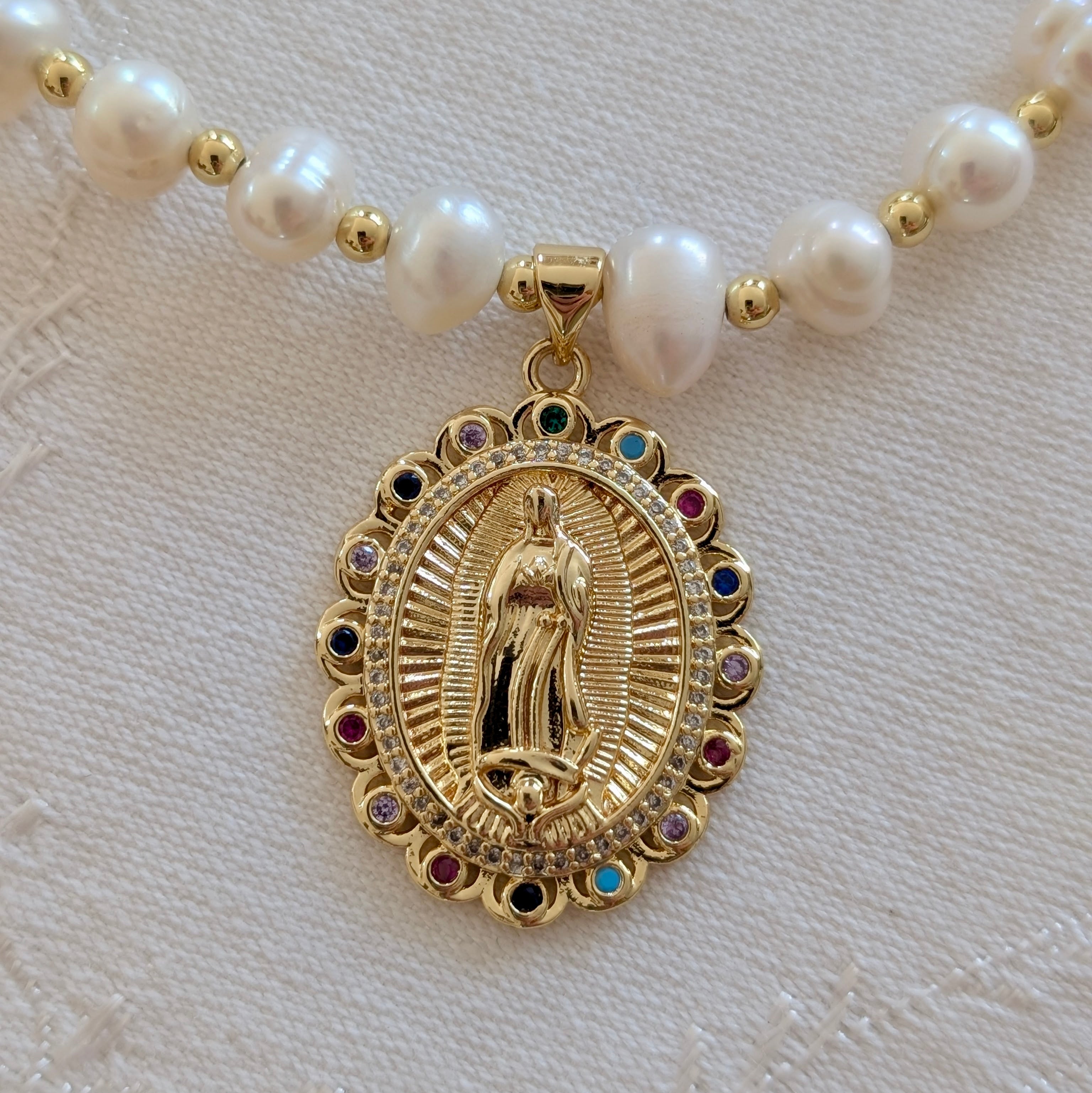 Our Lady of Guadalupe - Pearl Necklace