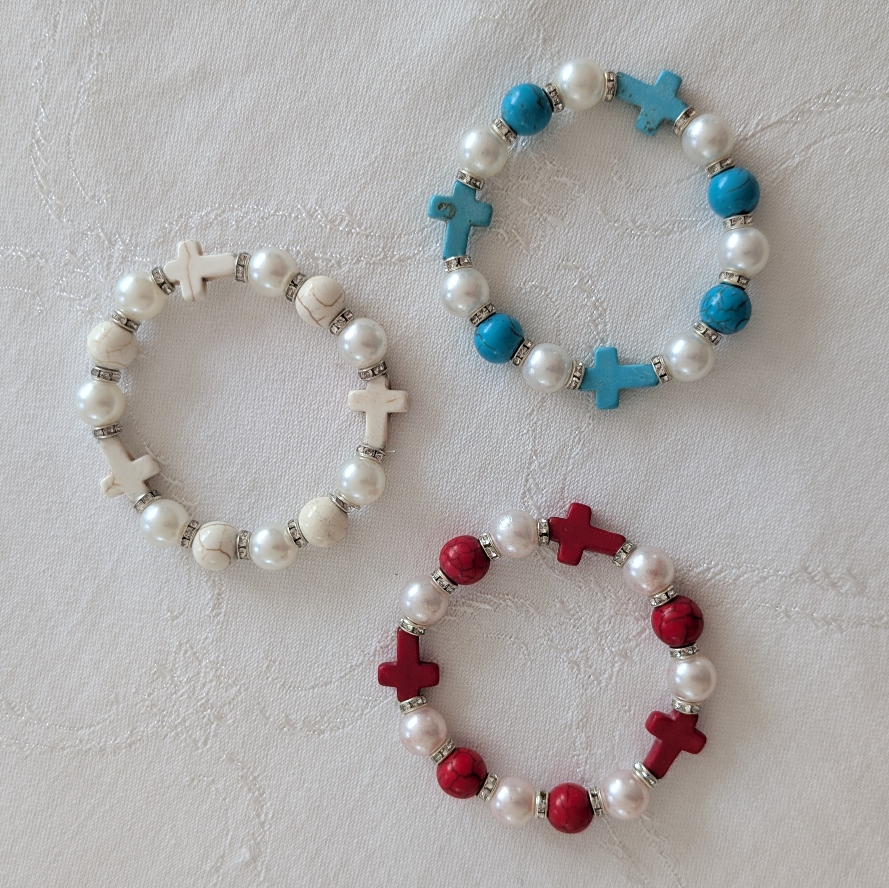 Pearl Cross Bracelet