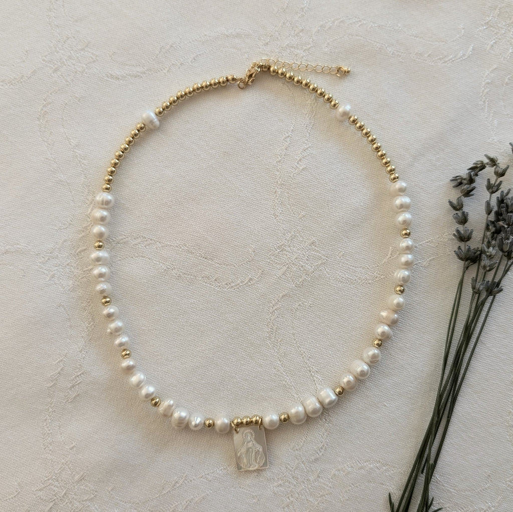 Our Lady of Grace - Pearl Necklace