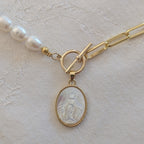 Our Lady of Grace - Pearl & Chain Necklace