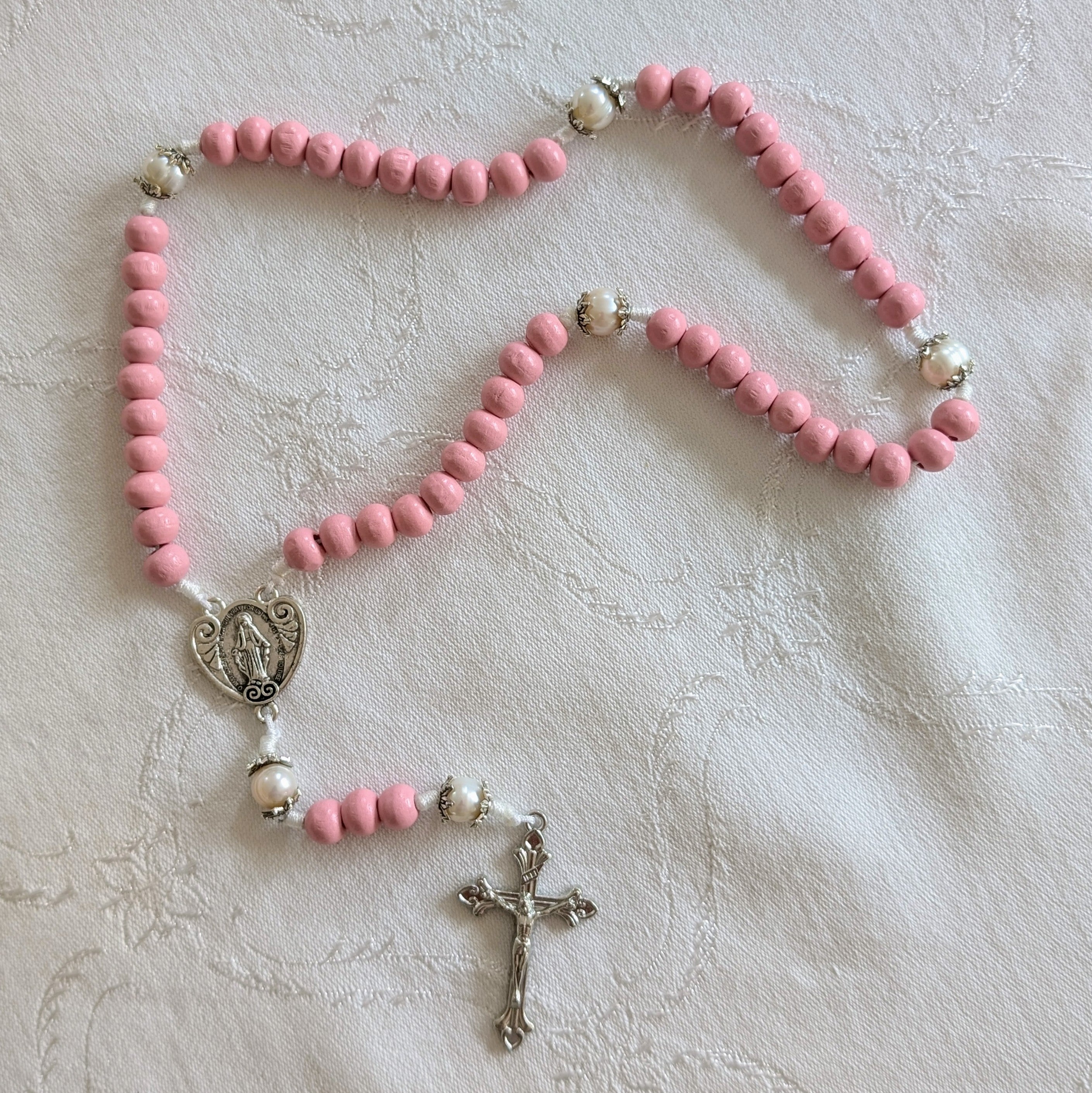 Pink Wooden Rosary
