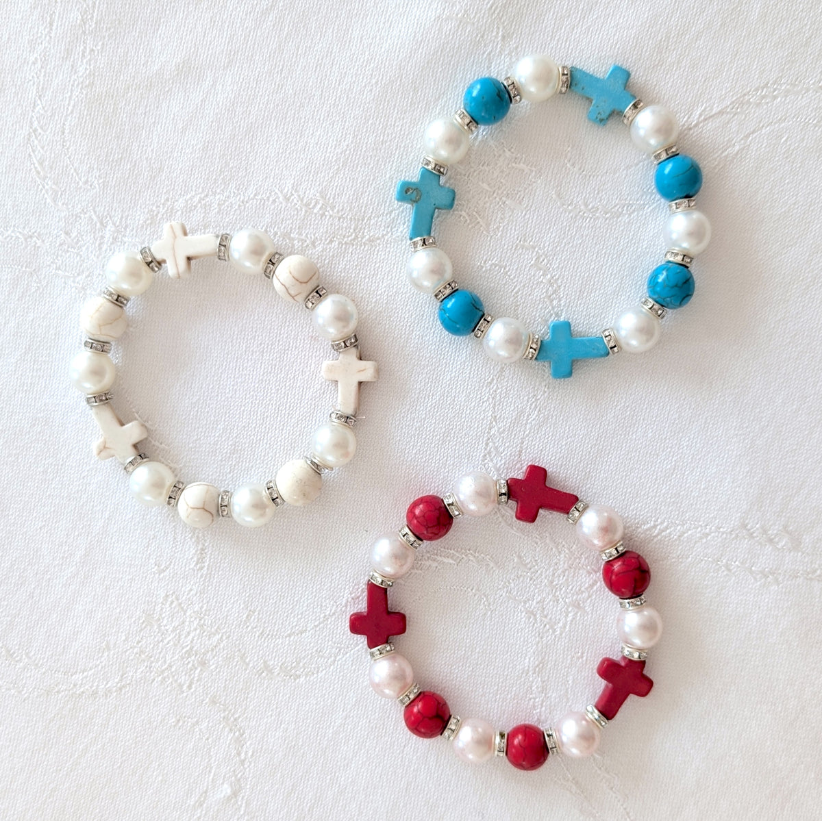 Pearl Cross Bracelet