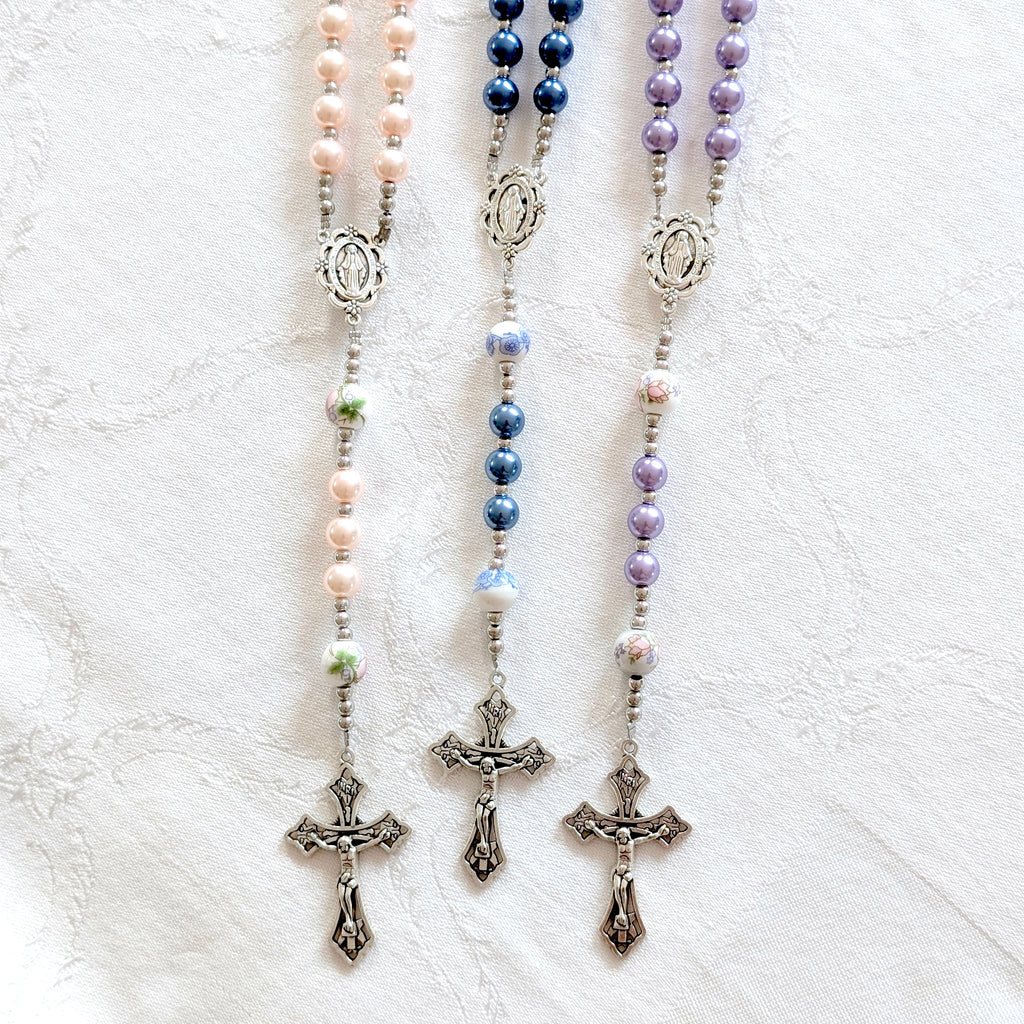 Vintage Floral Rosary