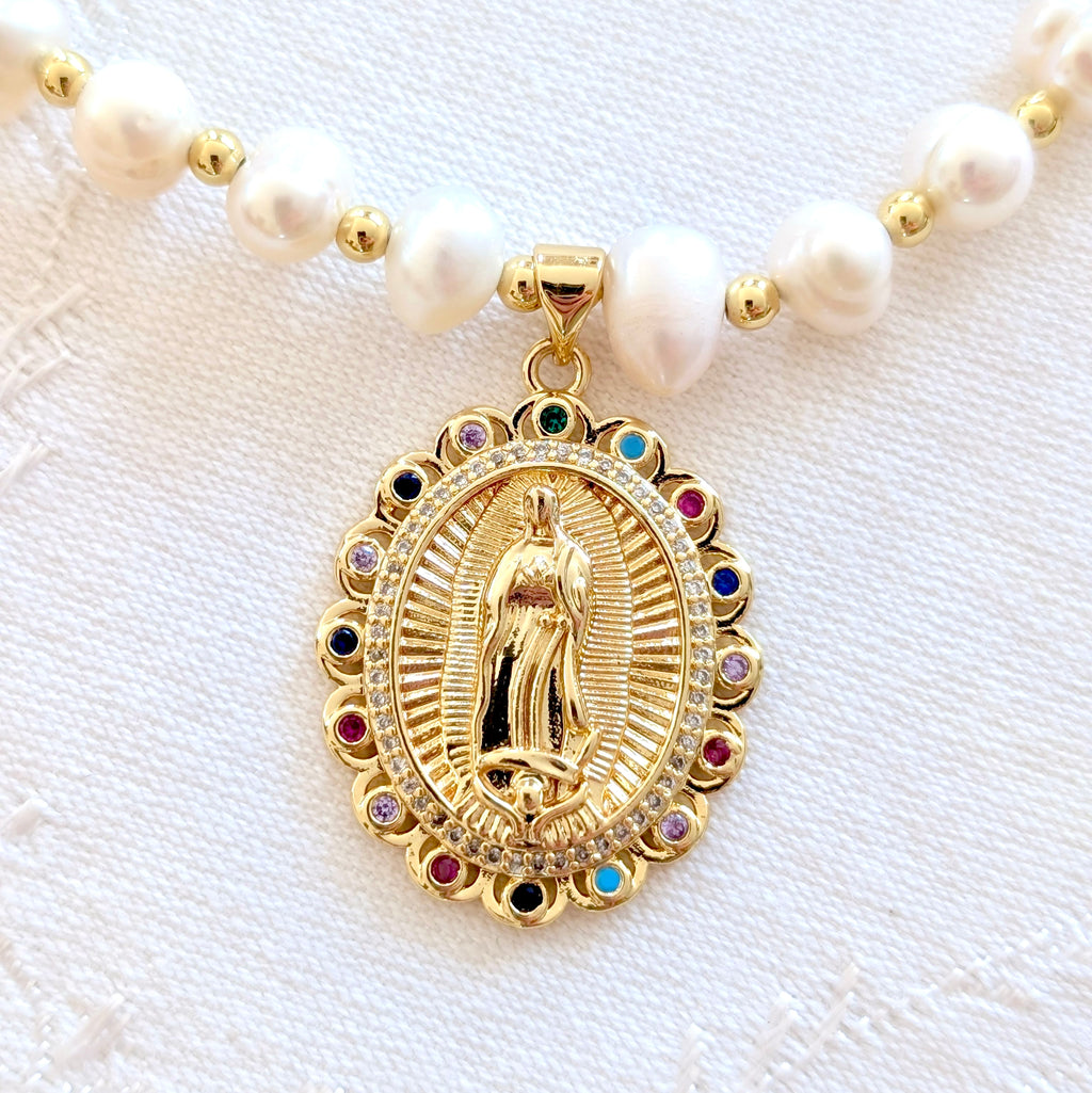 Our Lady of Guadalupe - Pearl Necklace