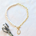 Our Lady of Grace - Pearl & Chain Necklace