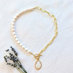 Our Lady of Grace - Pearl & Chain Necklace