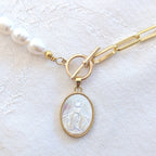 Our Lady of Grace - Pearl & Chain Necklace