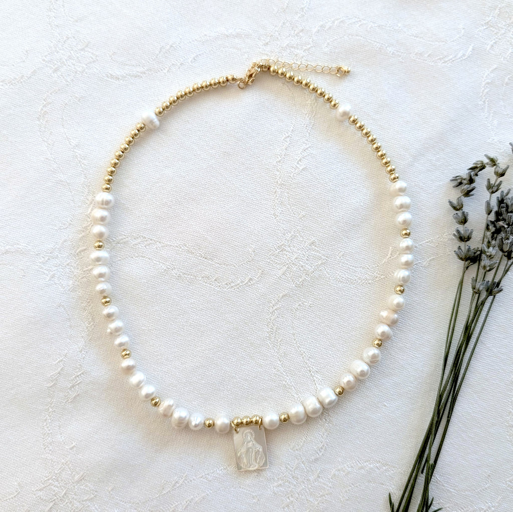 Our Lady of Grace - Pearl Necklace