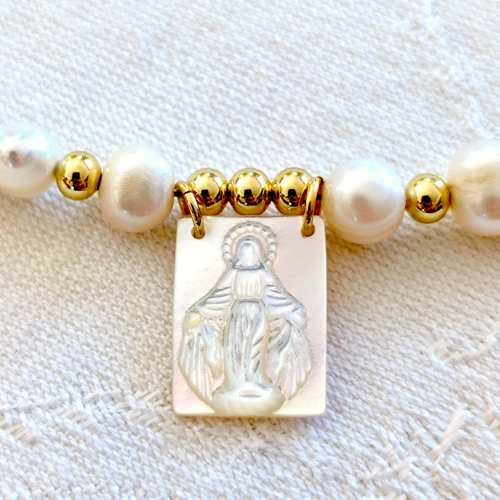 Our Lady of Grace - Pearl Necklace