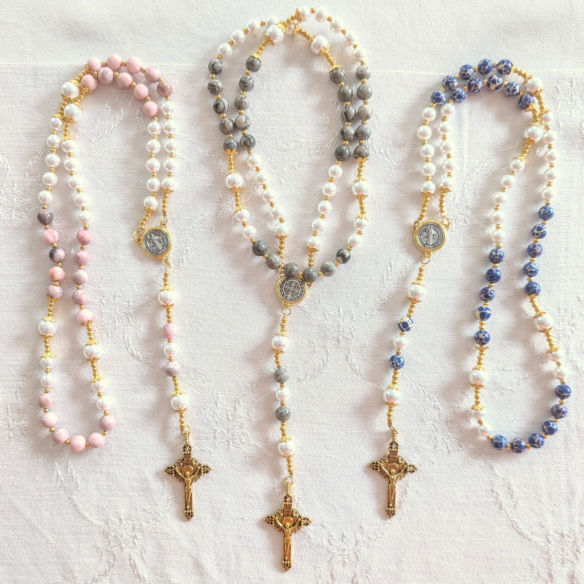 St. Benedict Natural Stone Rosary