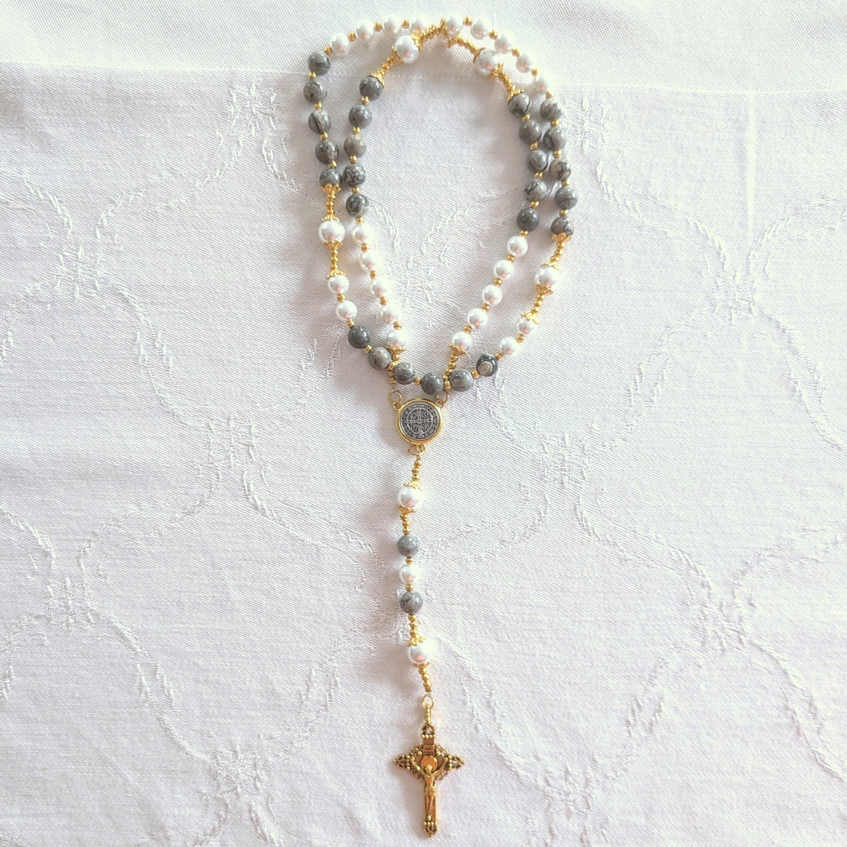 St. Benedict Natural Stone Rosary