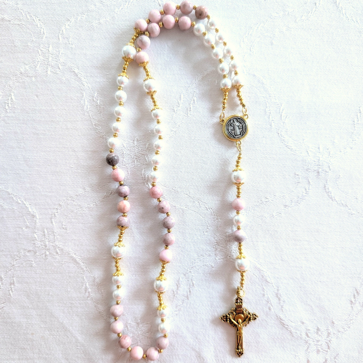 St. Benedict Natural Stone Rosary