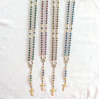 St. Benedict Natural Stone & Faux Pearl Rosary