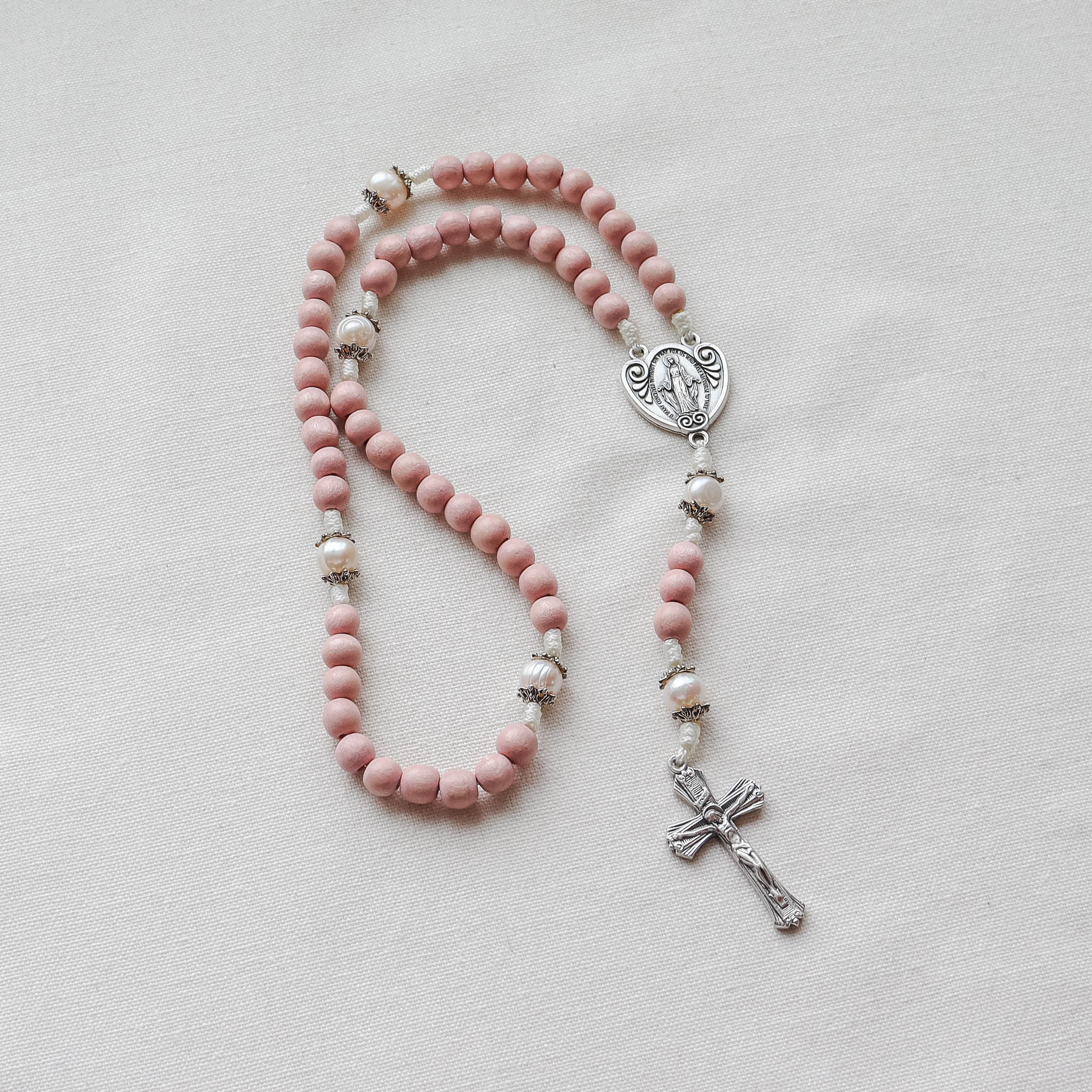Pink Wooden Rosary