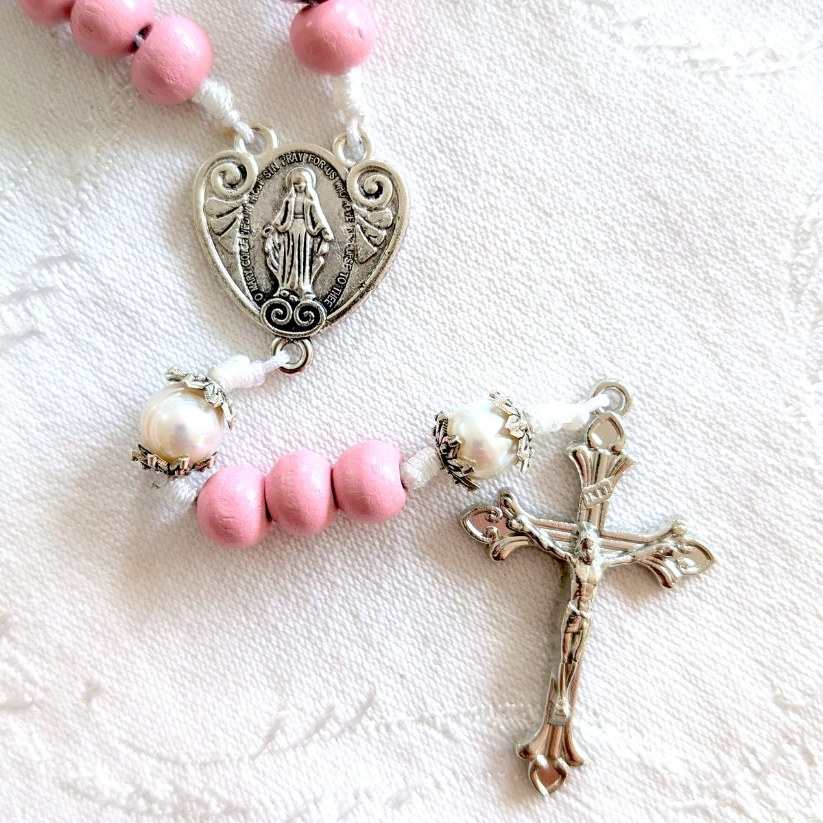 Pink Wooden Rosary