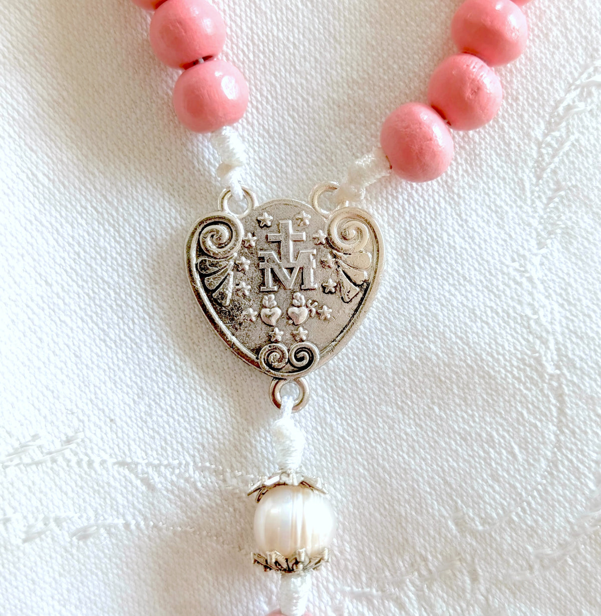 Pink Wooden Rosary
