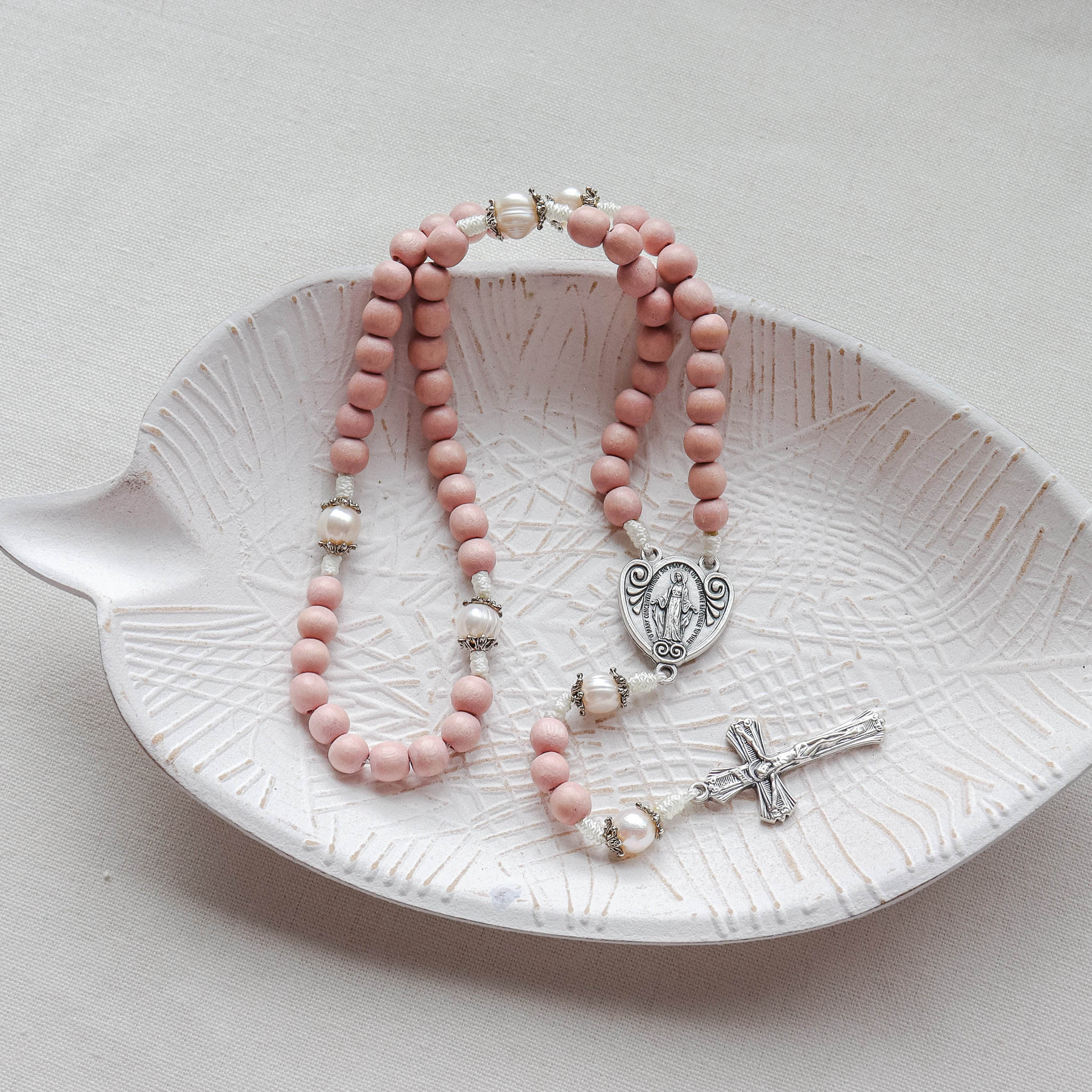 Pink Wooden Rosary